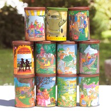 Lot de 11 boîtes en fer collection RICORE 12 cm vintage