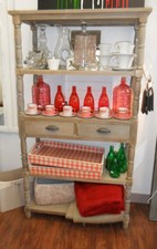 ETAGERE BOIS GRIS - 5 NIVEAUX AVEC TIROIRS - BIBLIOTHÈQUE OUVERTE