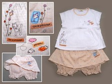 Ensemble 12 mois tee-shirt et jupe barboteuse Vive le printemps très bon état