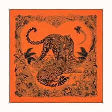 shawl /Chale Hermes  "jungle love" cachemire/soie 140 cm NEUF