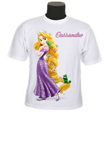 tee shirt fille princesse raiponce personnalisable prénom au choix réf 130