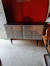 Coiffeuse commode style Roger  landault 1950 1960 tiroir skai