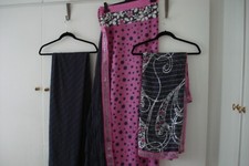 Bollywood tissu matériau Saree Lengha Indien Costume rose & gris polka décousu