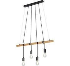 Lampe Suspendue Bois Naturel Luminaire Suspendu Éclairage/Lampe de Salon Cuisine