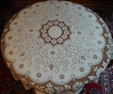 nappe de table ronde acrylique beige/écru