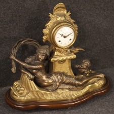 Horloge de bureau meuble objet style ancien en bronze doré salon français 900