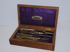 * BELLE ANCIENNE BOITE BOIS COMPAS SUPERIEURS breveté SGDG COLLECTION VITRINE D