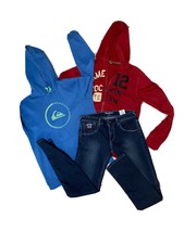 LOT GARCON 14 ANS JEAN PEPE JEANS SLIM SWEATER QUIKSILVER VESTE BENETTON