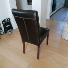 Vends 4 chaises salon salle à manger - simili cuir + 4 housses lin