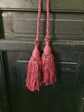 Paire d'embrasses rouge de rideaux passementerie Red Vintage Curtain  Tassels 