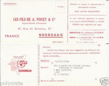 Publicité ancienne _ Pouey Conseils d'Entreprise Bon Pour Service Carte Postale