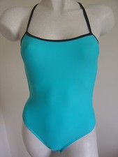 SUPER MAILLOT 1 PIECE NEUF MARQUE " VENCA " BLEU TURQUOISE VIF TAILLE 38