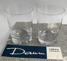 PAIRE DE VERRES A WHISKY CRISTAL DE DAUM Modèle Blanzey ( 2 lots dispos) 1960