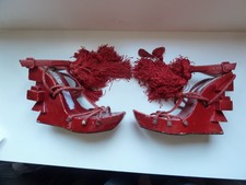 Vintage paire de chaussures de défilé Christian Lacroix laque fashion mode luxe