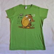 T-shirt femme Gildan / Qwertee vert à motif oiseau (taille XL)