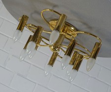 Honsel laiton Lustre Plafonnier 10 brûleur ø 42 cm Vintage années 80er