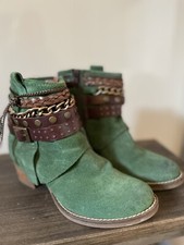 bottines femmes Cuir Daim Vertes