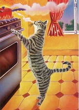 CPSM / CHAT / CAT  // ILLUSTRATEUR / LES CHATS DE B.J.  QUAND EST CE QU'ON MANGE