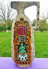 cruche ancienne décoratif  vase bouteille temple céramique Italie Vintage Decora