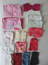 ° 6 mois ° Lot 16 vêtements enfant bébé fille T-shirt Legging Body Pyjama Obaïbi