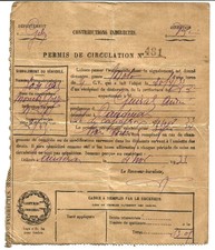 Bordeaux-Caudéran. Permis Moto 1933. Voir recto-verso. Rare++++.