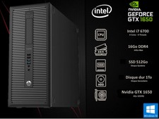 PC GAMER HP 600 G2 TWR i7 6700 16Go SSD 512Go + HDD 1To GTX1650 GDDR6 WIN10 PRO