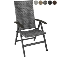 Chaise de jardin fauteuil mobilier extérieur en résine tressée et aluminium