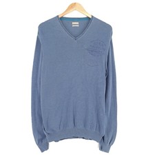 Napapijri Coton Bleu Pull Col V Hommes Taille XL