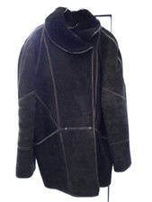 Manteau Cuir t 42 nickel double fourrure france