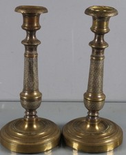 Paire BOUGEOIRS Chandeliers LAITON Cisele  Decoration Interieur Eclairages H