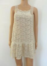 tunique PROMOD dentelle Taille S 34 36 haut bohème robe de plage écru été femme 