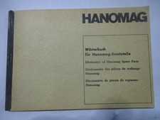 Hanomag Oldtimer Camion Tracteur Machine de Construction Chargeuse Dictionnaire