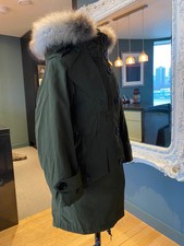 BURBERRY ramsford Army Green Down 1 en 3-Queue de Poisson Parka Manteau & fox fourrure capuche XXS