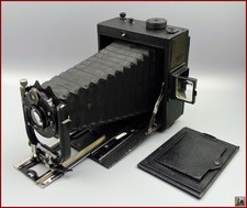 Ancien Appareil Photo à Soufflet avec Obturateur à Rideau 9x12cm Objectif Sonnar