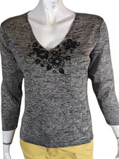 ? Un Jour Ailleurs  Taille 40 ? Superbe pull  noir doré femme pullover