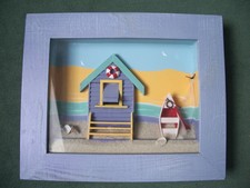 *** TABLEAU DECORATIF EN 3D - DECOR DE PLAGE TON PASTEL (2k)
