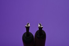 FERS À DORER ANCIENS. PAIRE DE FLEURONS EN BRONZE SIGNÉS : LECLERCQ. #R6