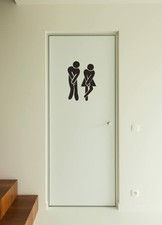 STICKER Autocollant décoratif porte WC toilettes