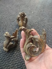 ancien 3 Décor en Bronze  , Ornement Meuble mobilier ancien console table pied 