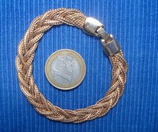 B26AG Neuf Bracelet Gourmette Plaqué Or Poinçonné Maille Tressée Lot Bijou 