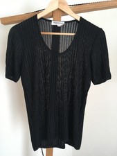 Haut en soie Yves Saint Laurent, noir, manches courtes, état neuf, taille M