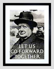 Était WWII UK Churchill Prime Minister Forward Black Framed art print b12x6093