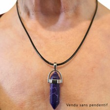 PENDENTIF CRYSTAL HEXAGONAL CHAKRA FANTAISIE COLLIER BIJOUX VIOLET 