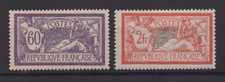 FRANCE: SERIE DE 2 TIMBRES TYPE MERSON NEUF* N°144/145 Cote: 56,00€
