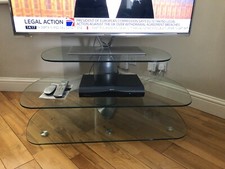 3 Pièce Ovale Verre Meuble TV