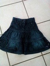 C104 okaidi superbe jupe jean's t 5 ans fille taille ajustable  be