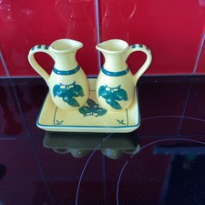 Ensemble plateau Et 2 Pichets A Olives Vintage Françoise Saget