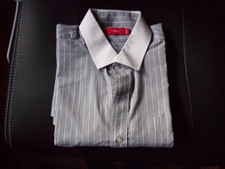 Chemise grise lignée, marque Tissaïa, taille M 39/40