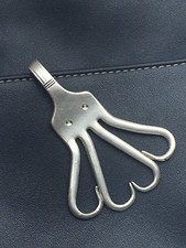 Octopus Purse Hook Vintage Antique Silverplate Keychain Key Ring Holder