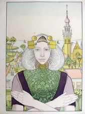 MELCHERS Phalène des Îles de la Mer 1897 Litho coul. ART NOUVEAU Revue L'Estampe